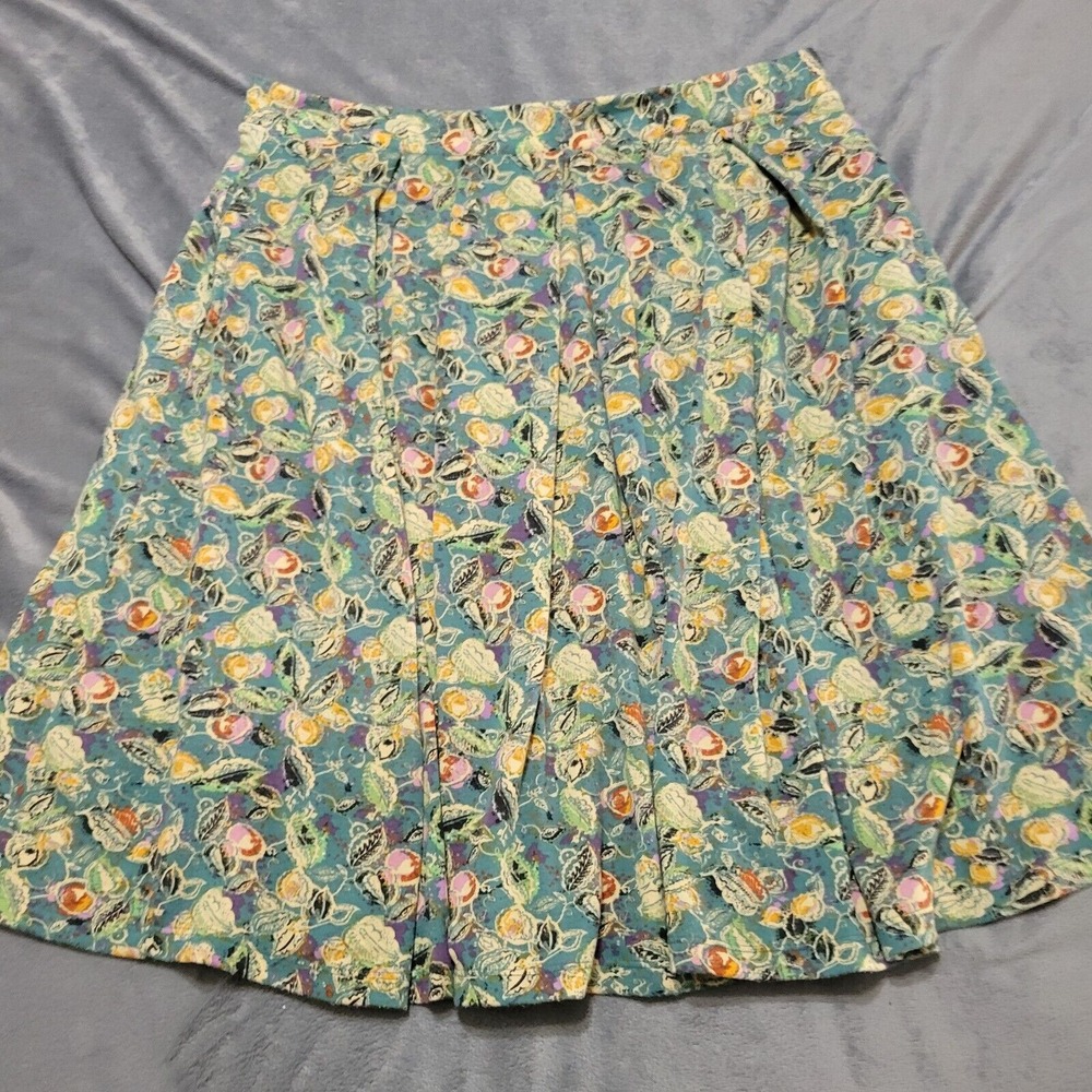 LuLaRoe Mini Skirt Womens 2XL Green Floral Elastic Waist Comfort Stretch Pockets